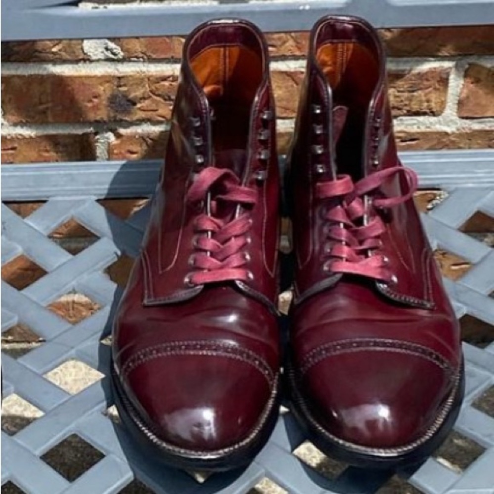 Alden X J Crew Shell Cordovan cap toe boot size 12D Barrie Last